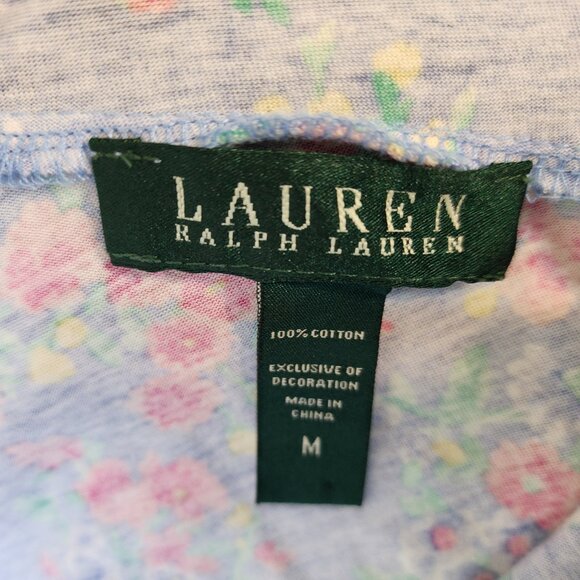 Lauren Ralph Lauren Slvless Midi Baby Doll Sleep Dres V Neck Ruffle Women M Y2K - Picture 2 of 14